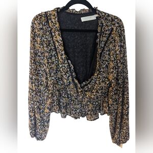 Astr Multicolor Floral Ruffle Blouse